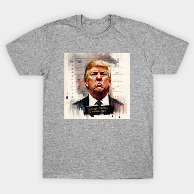 Trump mugshot painting T-Shirt by Fallacious Trump